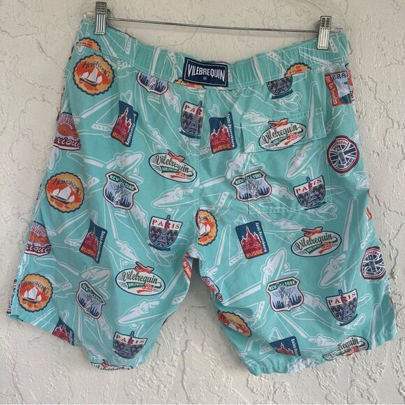 VILEBREQUIN Shorts Men XXL Swim Board Trunks International City Green - Picture 1 of 8